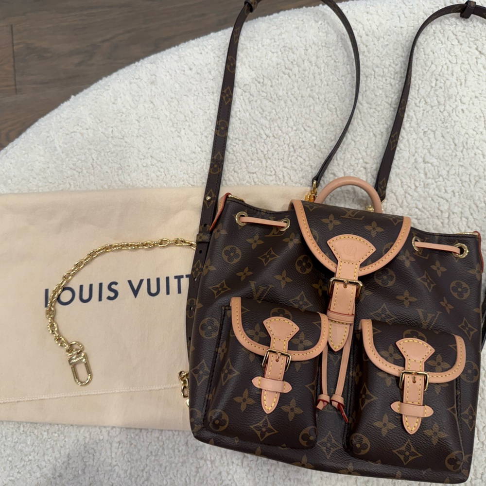 Louis Vuitton Brown and Gold Backpack with Monogram